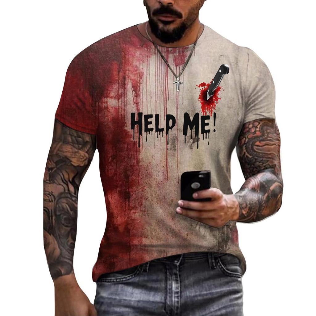 Unisex Summer Printed T-Shirt Unisex Loose Casual Short Sleeve Top