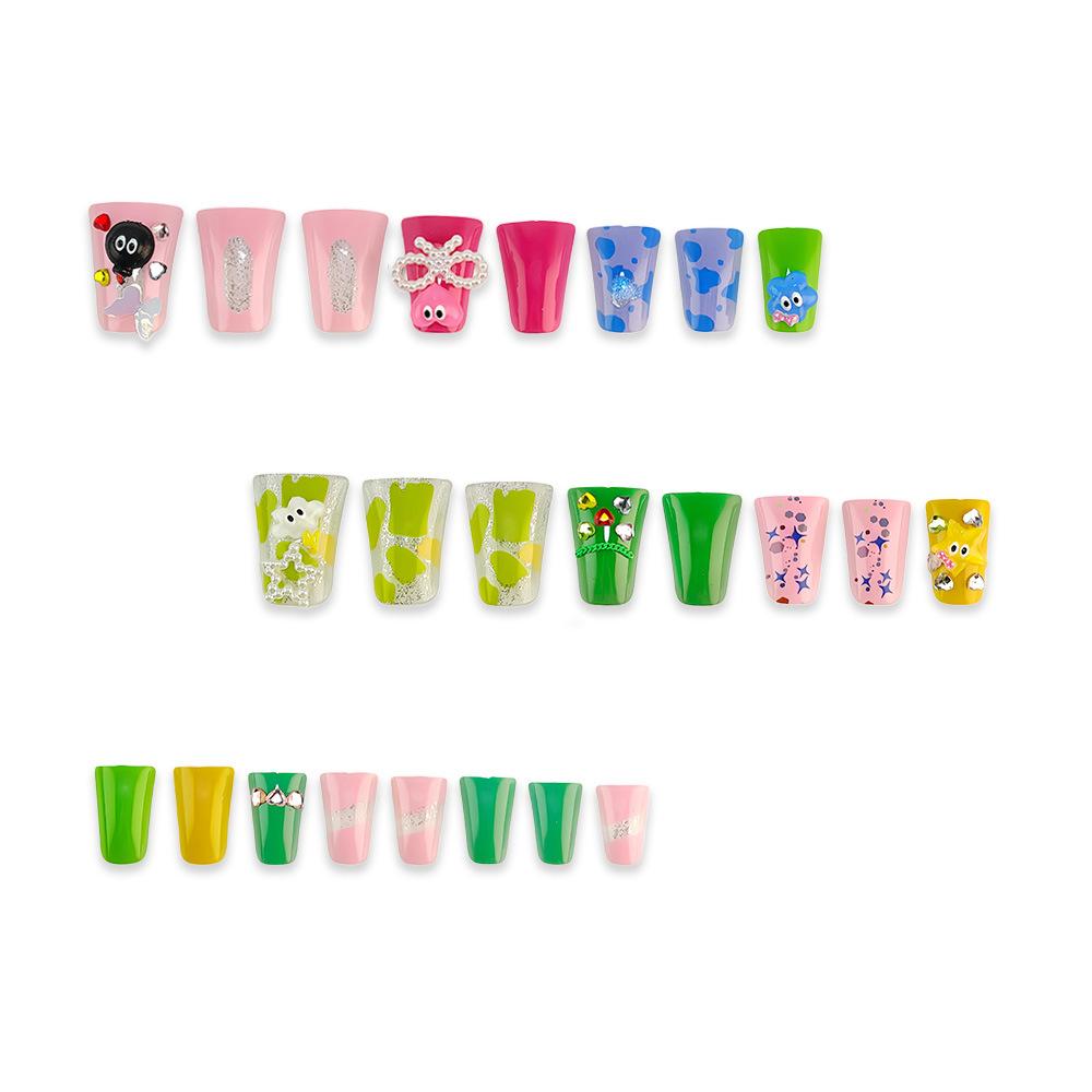 Duckbill Shaped Handmade Manicure Manicure Monster Love Bow Broken Diamond Fake Nail Patch Duckbill Wearable Manicure