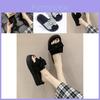 Stylish Black Bow Slide Sandals For Women Summer 2023 Fashionable Thick Sole Design