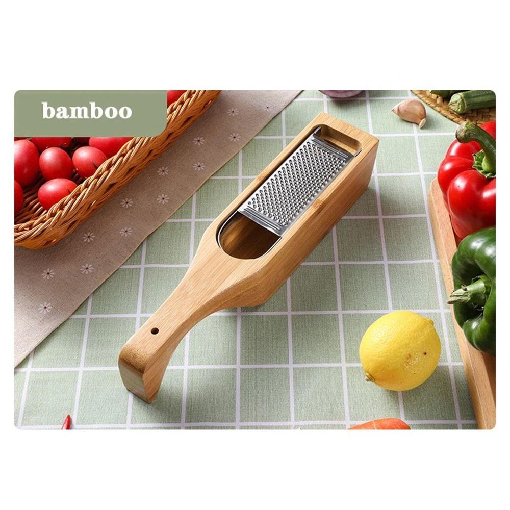 with Handle Stainless Steel Cheese Grater With Wood Container Cheese Tools Server  Potatoes