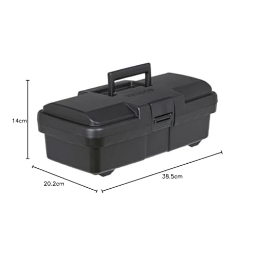 TRUSCO Super Tool Box, Resin Tool Box, Black, 385 x 202 x 140 mm (TJB-385)