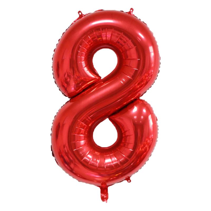 40inch Large Red Number Foil Balloons 0 1 2 3 4 5 6 7 8 9 Years Old Birthday Party Festival Wedding Party Decoration Balloon