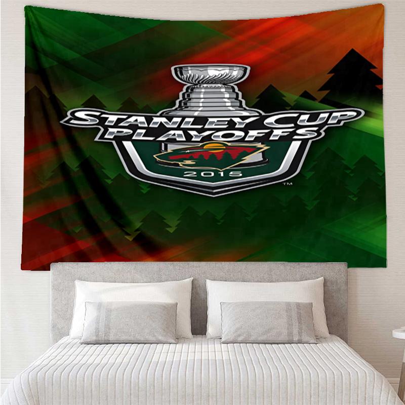 Minnesota Hockey Team Tapestry, Unique Design Tapestry, Wall Decor for Bedroom,Livingroom, Playroom,Heartwarming Fan Holiday Gifts