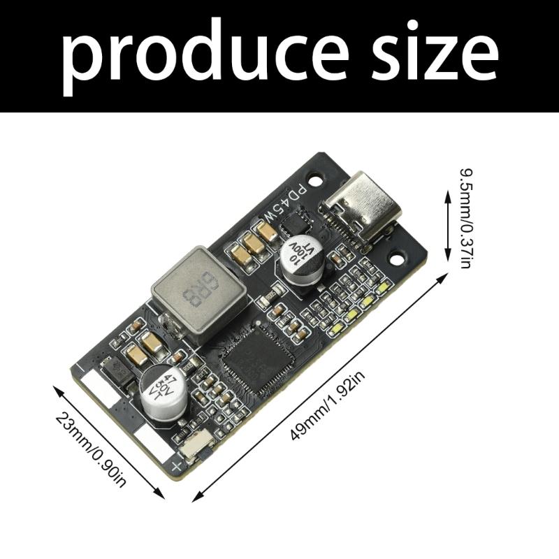 2-6S PD45W Battery Phosphate Battery Charge Discharge Module Fast Charging Output Type C Management Module