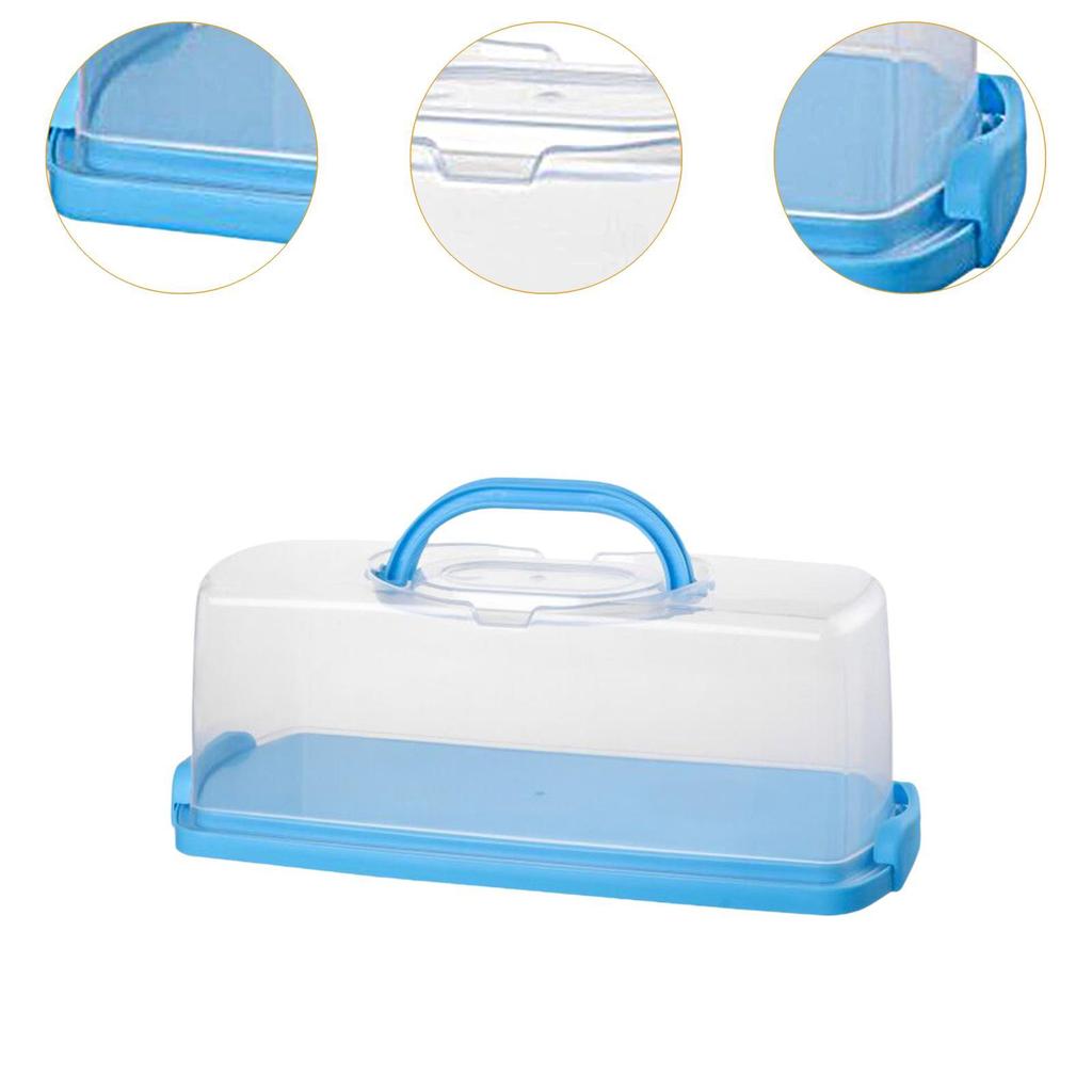 Plastic Rectangular Bread Box Multiuse Food Storing Loaf Cake Storage Container for Graduation Kitchen Wedding Picnic Camping