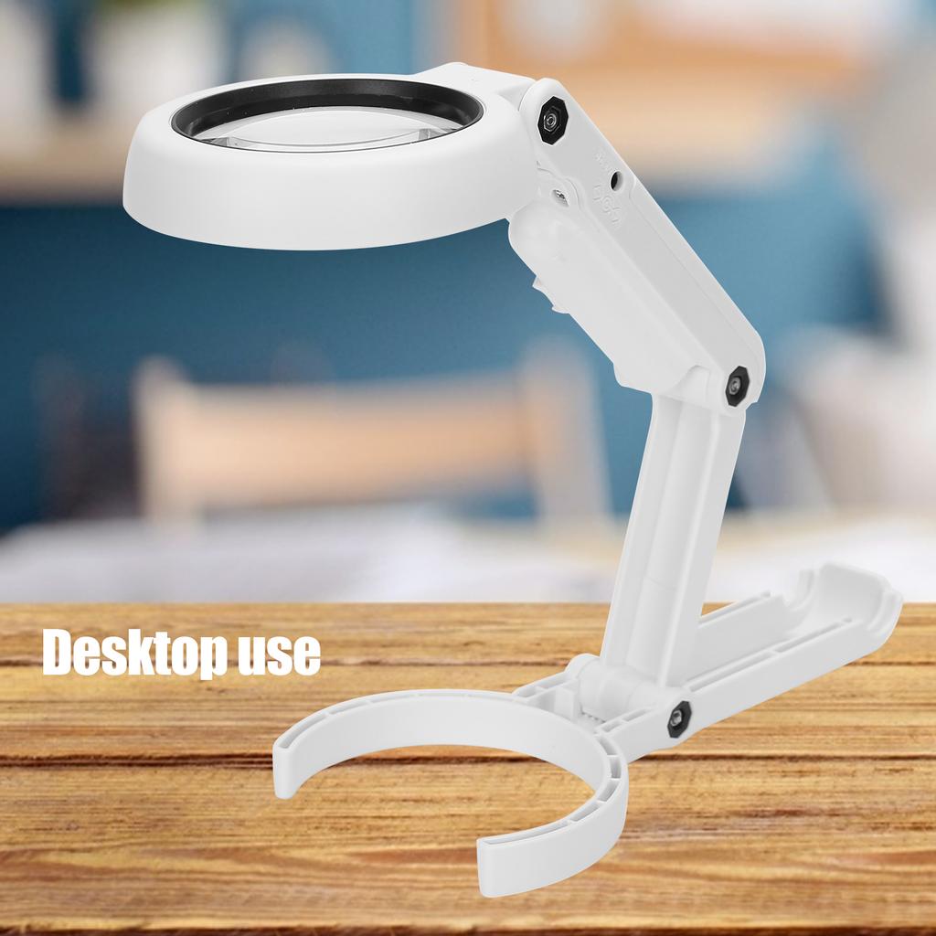 Desktop Handheld LED Magnifier 7X USB Battery Powered Reading Magnifying Glass