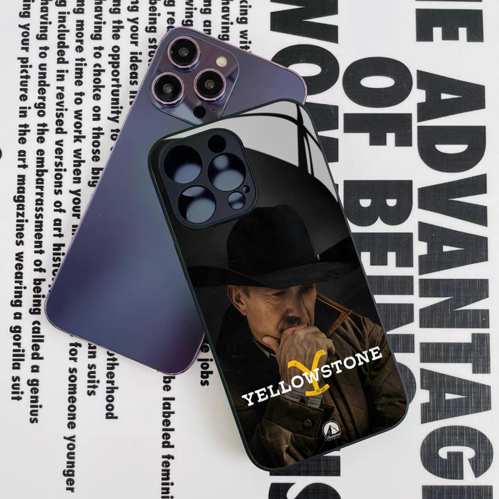 Yellowstone TV Series Phone Case for Iphone 17 16 15 14 12 11 13 Pro Max Mini X Air Puls Black Glass Cover