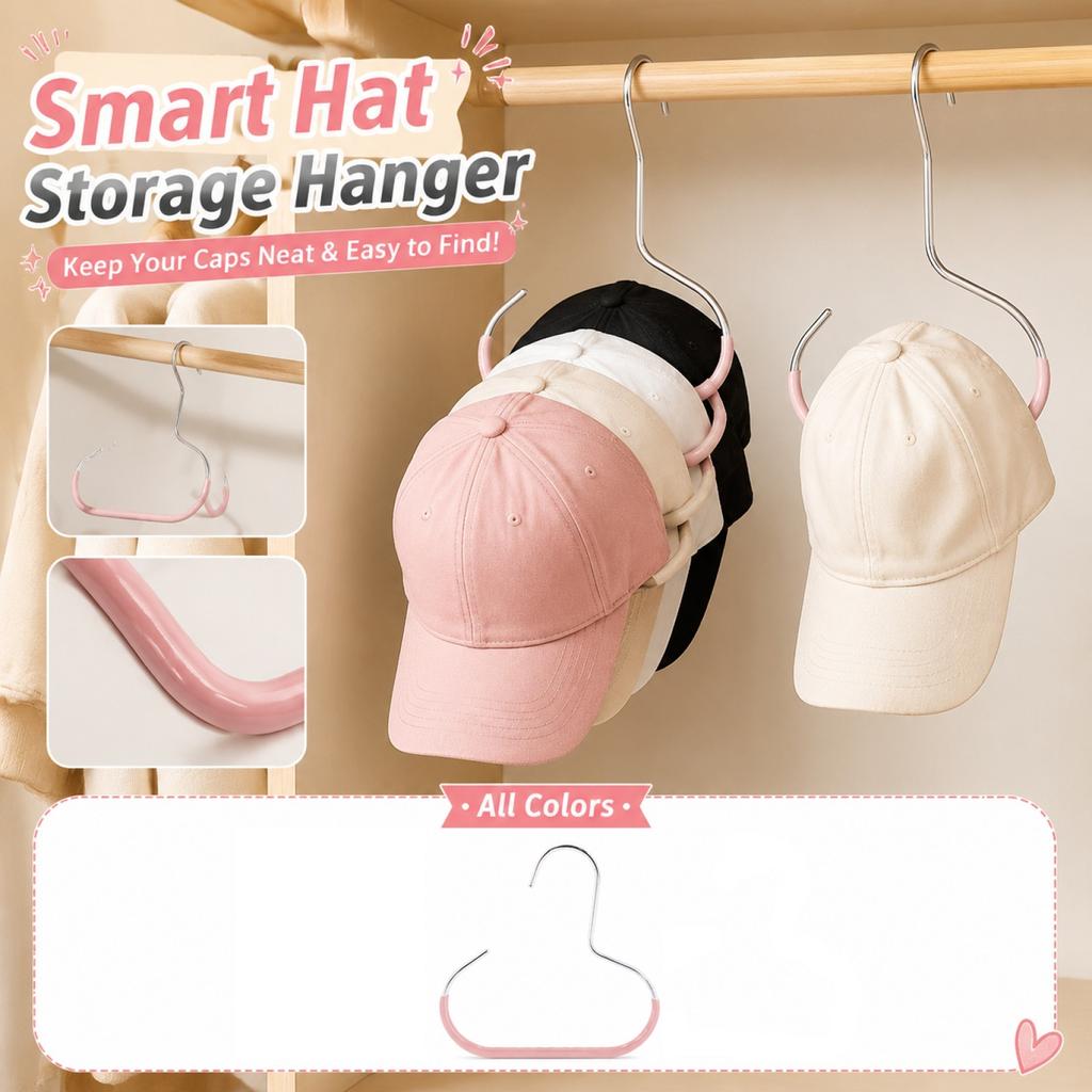 Multi Functional Hat Hanger Rack for Dorm Closet Hanging Baseball Caps Visor Hats Organizer Space Saving Metal Hook Display Stand