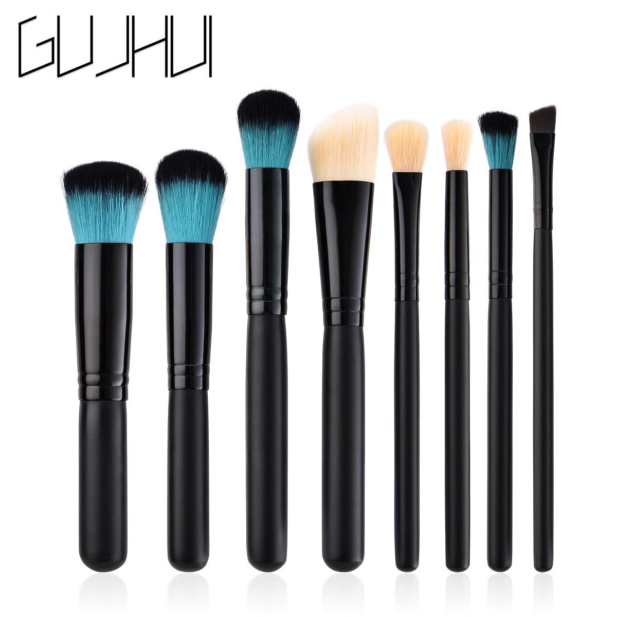 

8шт косметическая кисть для макияжа кисть для макияжа губ кисть для теней для век чёрный