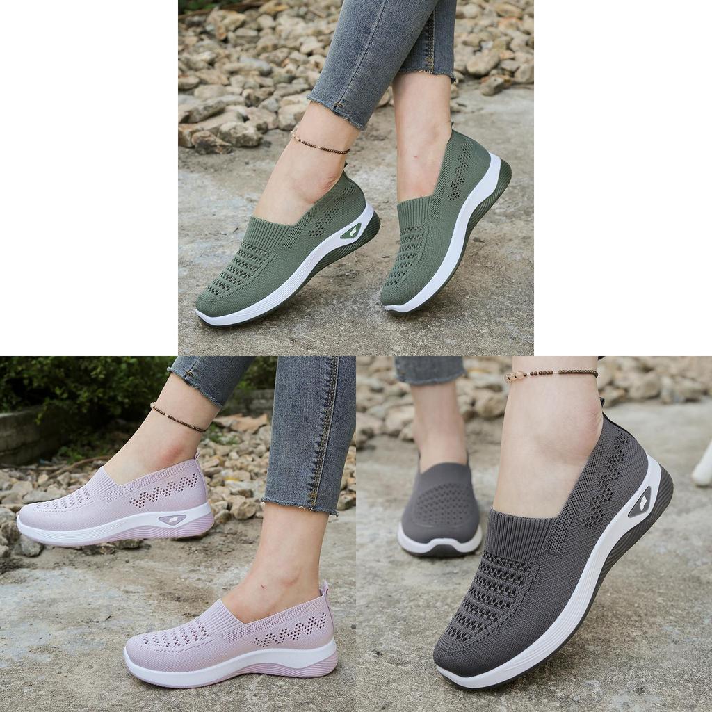 Summer Breathable Mesh Slipon Shoes For Women With Soft Pvc Sole Comfortable Casual Walking Footwear