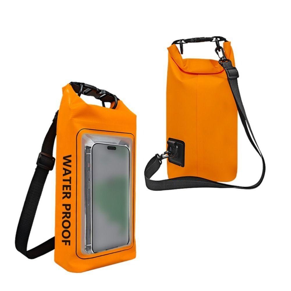 2L New PVC Clip Swimming Waterproof Bag Outdoor Mesh Material Messenger Bag 2-In-1 Beach Cell Phone Bag