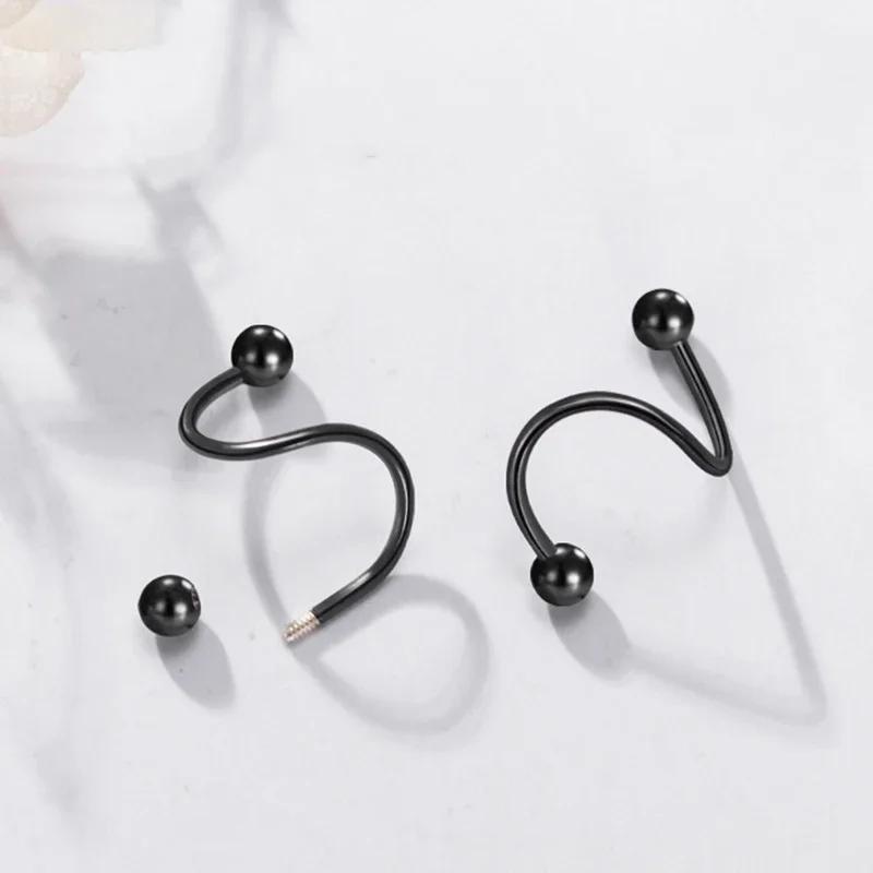 Stainless Steel Nose Ring Piercing Horseshoe Spike Septum Piercing Lip Tragus Helix Piercing Body Piercing Ring Hip Hop "S"