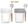 1/2Pcs350ml Overnight Oat Cup Glass With Lid And Spoon Seal Food Breakfast Cup Portable Cereal Milk Salad Yogurt CupKitchen Item