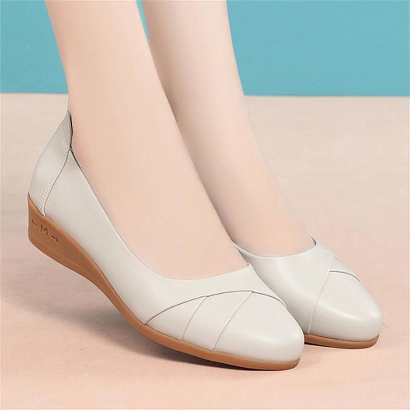 Women Fashion High Quality Wedge Heel Shoes for Spring Summer Lady Casual Comfort Black High Heel Shoes Elegant Office Pumps 35 3200₽