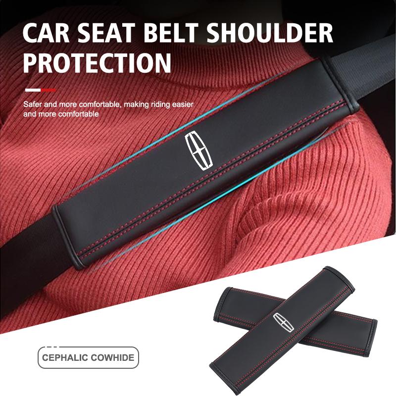 Car Seat Belt Shoulder Protection Pad Safety Belts Anti-slip Mat Auto Accessories For Lincoln MKZ MKX MKC MKT MKS Navigator