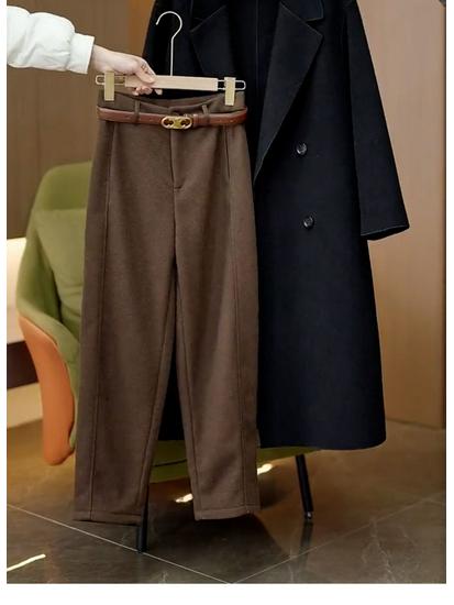 Women's Spring/Autumn Velvet Acetate Wool Scimitar Sweatpants 2025 - New Casual Sports Banana Pants