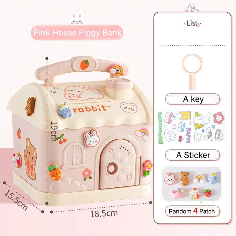 

Banking Toys Piggy Bank Money Saving Pot Coin Banks Kids Creative DIY Money Coin Box With Lock Key Birthday Gift Toy For Girls