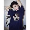 Pure cotton heavy design cartoon puppy short-sleeved t-shirt women's summer new niche trendy brand loose half-sleeved top