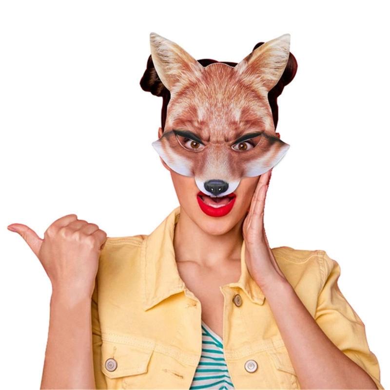Halloween Foxes Cosplay Mask Masquerade Foxes Face Mask Animal Cosplay Mask For Women Man Masquerade Halloween Cosplay