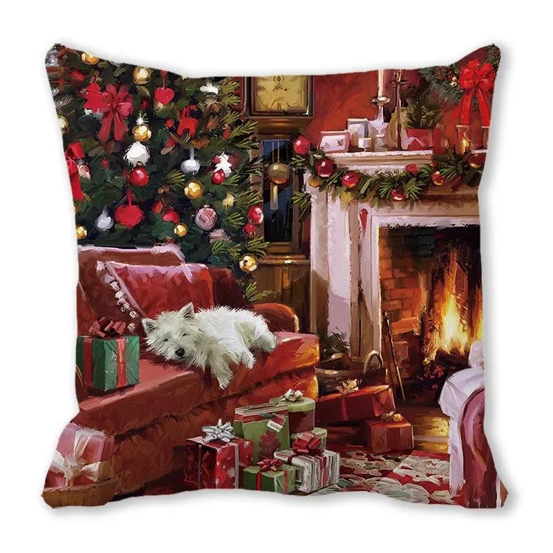 Merry Christmas Pillow Case Sofa Cushion Covers Xmas Party Decorative Pillowcases Happy New Year 2024 Navidad  Gifts
