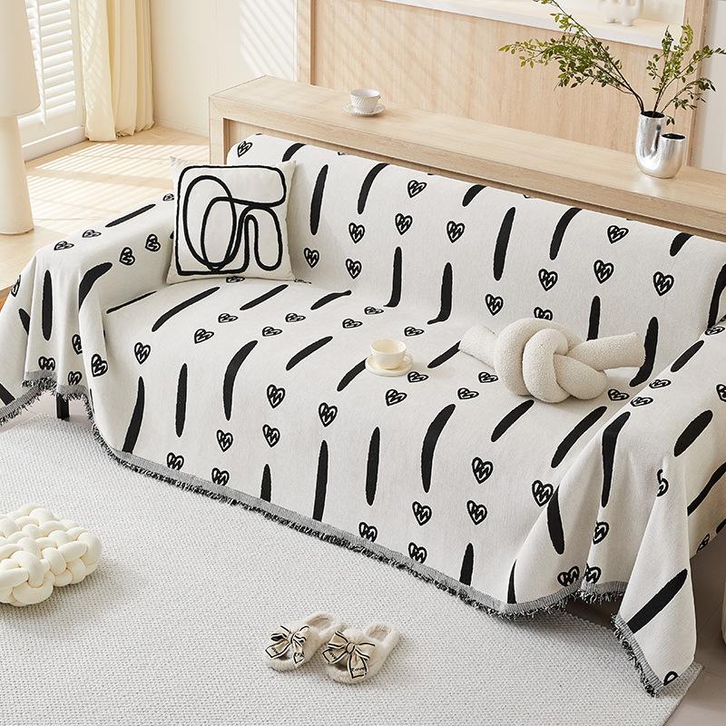 

Полосатый диван-полотенце из синели с любовью, универсальный универсальный чехол для дивана Four Seasons, пылезащитный чехол, цельный чехол для дивана, тканевая подушка 180*340cm