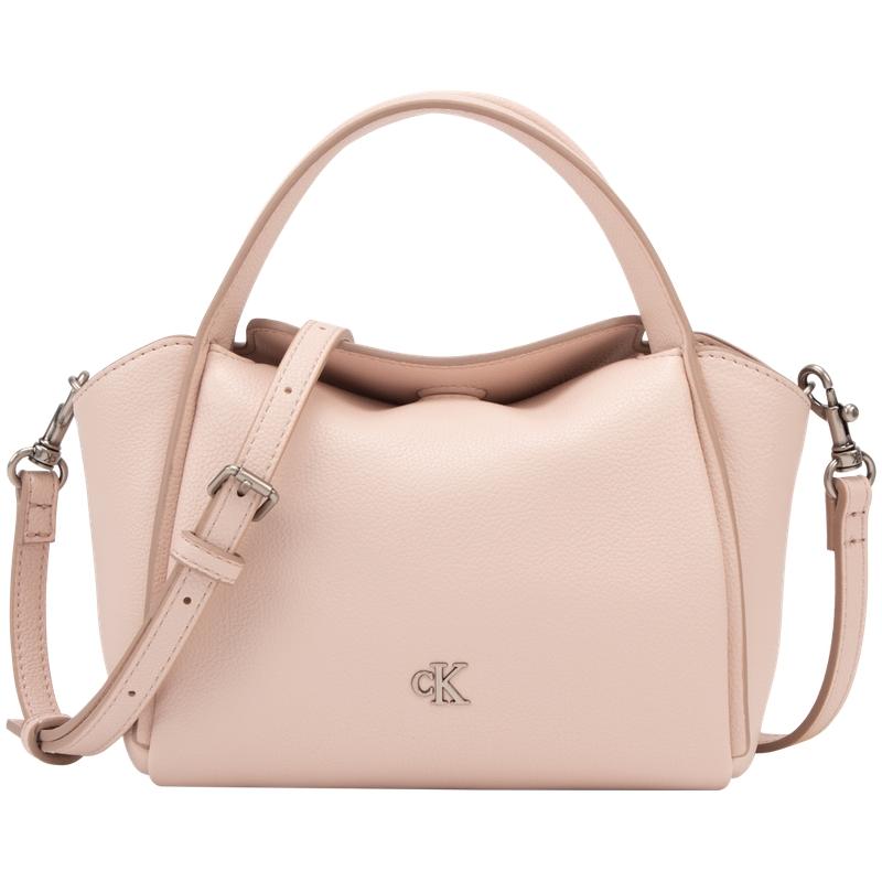 New CALVIN KLEIN Blended Material One Shoulder Handbag Medium Size Women's Shell Pink 4K3144G-VFS