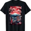 Garden Mount Fuji Cherry Blossoms Geisha Japan T-Shirt(2)