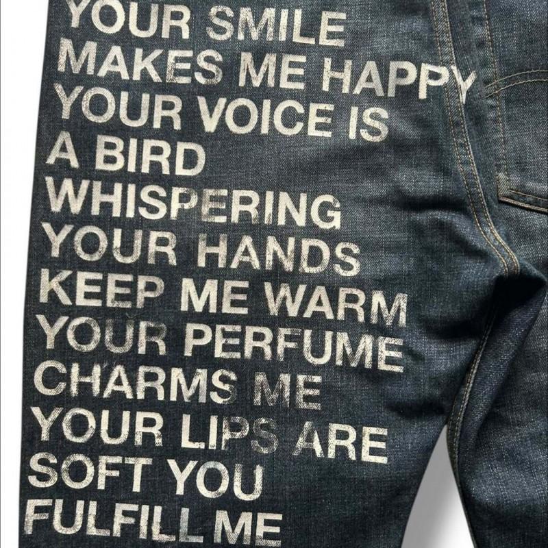 Vintage Washed Jeans Men Women Loose Straight Leg Black Gray Embroidery Streetwear Fall Winter