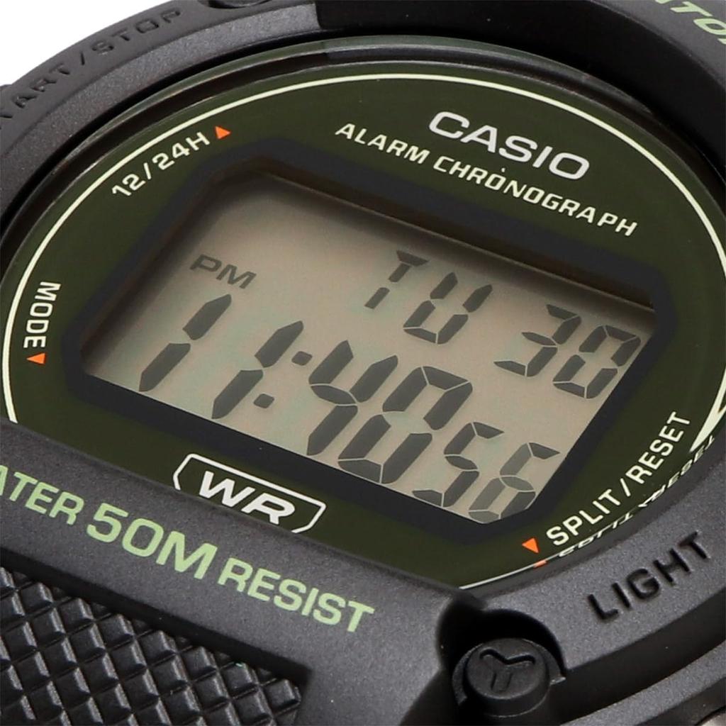 Casio Orologio Digitale Standard Verde con Chiusura in Velcro Modello Internazionale W-219HB-3AV Cinturino da Uomo, [Usato]