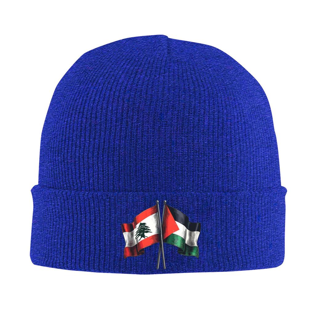 Palestined and Lebanon Flags Hats Autumn Winter Beanie Warm  Caps Female Male Acrylic Knitted Hat