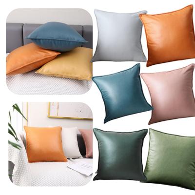 New Solid Color Cushion Cover Candy Color Pillowcase Waterproof Office Sofa Cushion Cover Home Living Room Decoration 45*45 Cm
