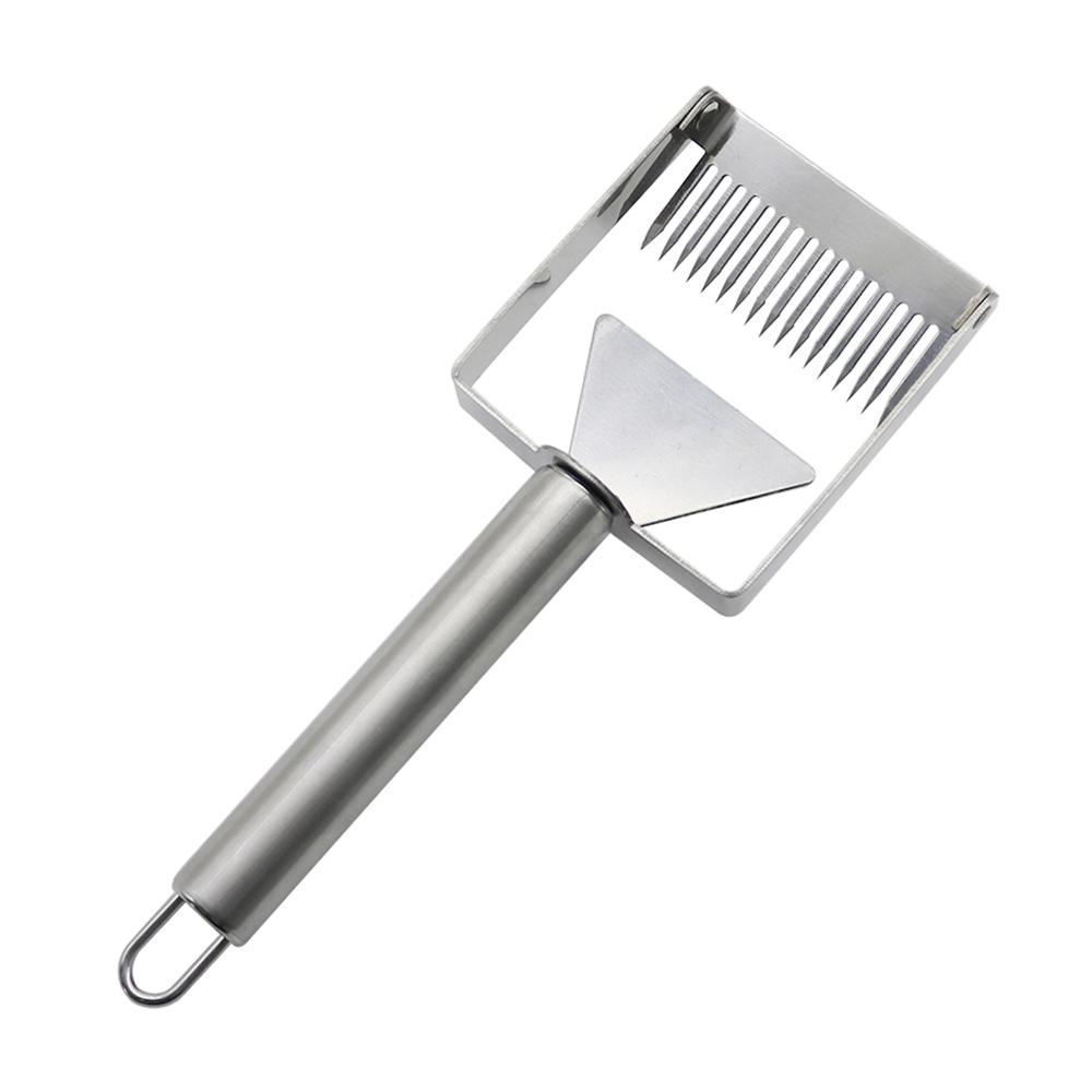 Apiculture Beehive Honey Cutter Uncapping Scraper Stainless Steel Wooden Handle Honeycomb Needle Type Scraping Shovel Beekeeping