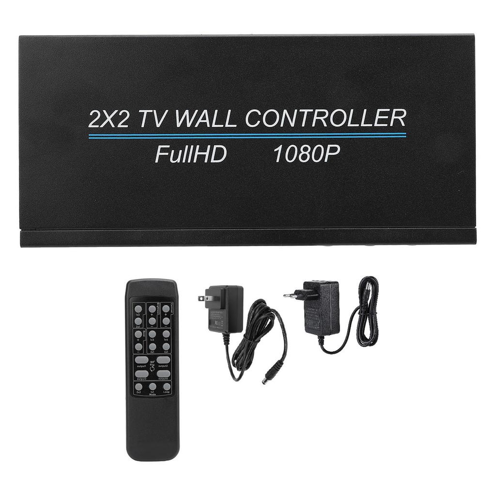 2x2 HD Multimedia Interface Video Wall Controller 4K 30HZ TV Wall Controller with Remote 180 Degree 