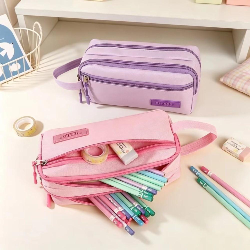Oxford Fabric Pencil Case Large Capacity Pen Pouch Simple Pen Case Office Supplies