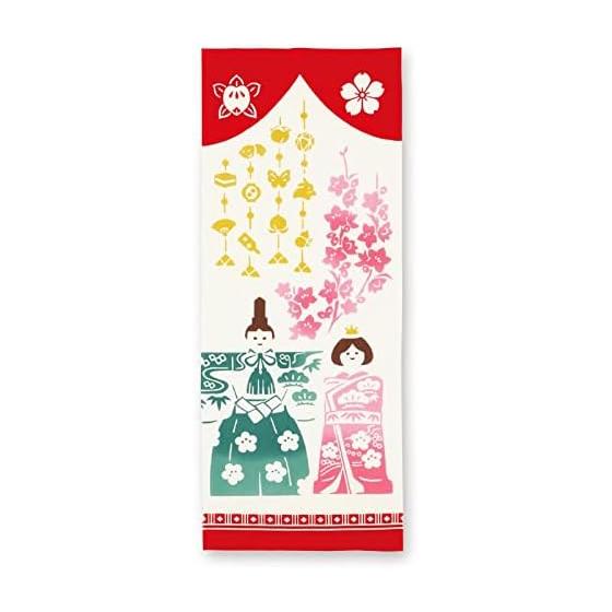 Miyamoto-towel kenema Tenugui Dyeing Hand Towel, Tachibina Display, Red, Approx. 35x90cm, 50184