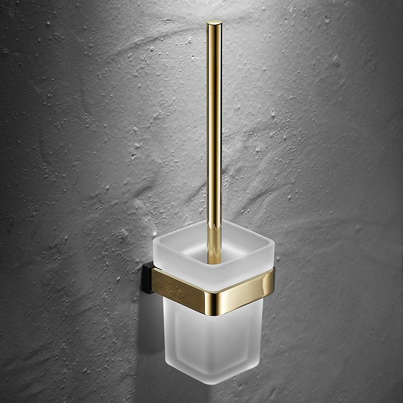 

Латунный набор для туалетной щетки для ванной комнаты Золотой Черный Держатель для туалетной щетки Настенный Щетка для чистки ванной комнаты Бытовая Чистка пола