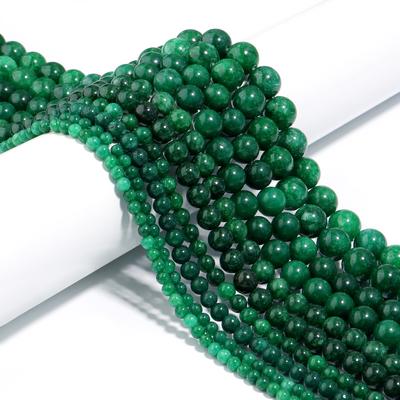 4 6 8 10 12mm Natürliche Grüne Jade Steinperlen Runde Edelstein Lose Abstandshalterperlen für DIY Schmuckherstellung Armband Halskette Zubehör