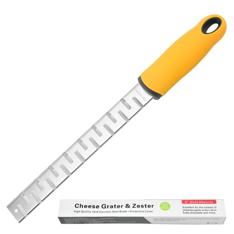 Versatile 304 Stainless Steel Grater with Rubber Handle - Cheese, Potato, Lemon Zester