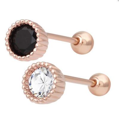One Cubic 14K Gold Needle Rose Gold Basic Cubic Piercing (S8539511)