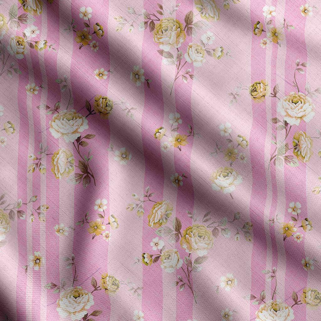 Soimoi Floral Vintage Print Cotton Cambric Quilting Fabric Sold by The Yard 42 Inch Wide Medium Weight Cotton Fabric Sewing Supplies