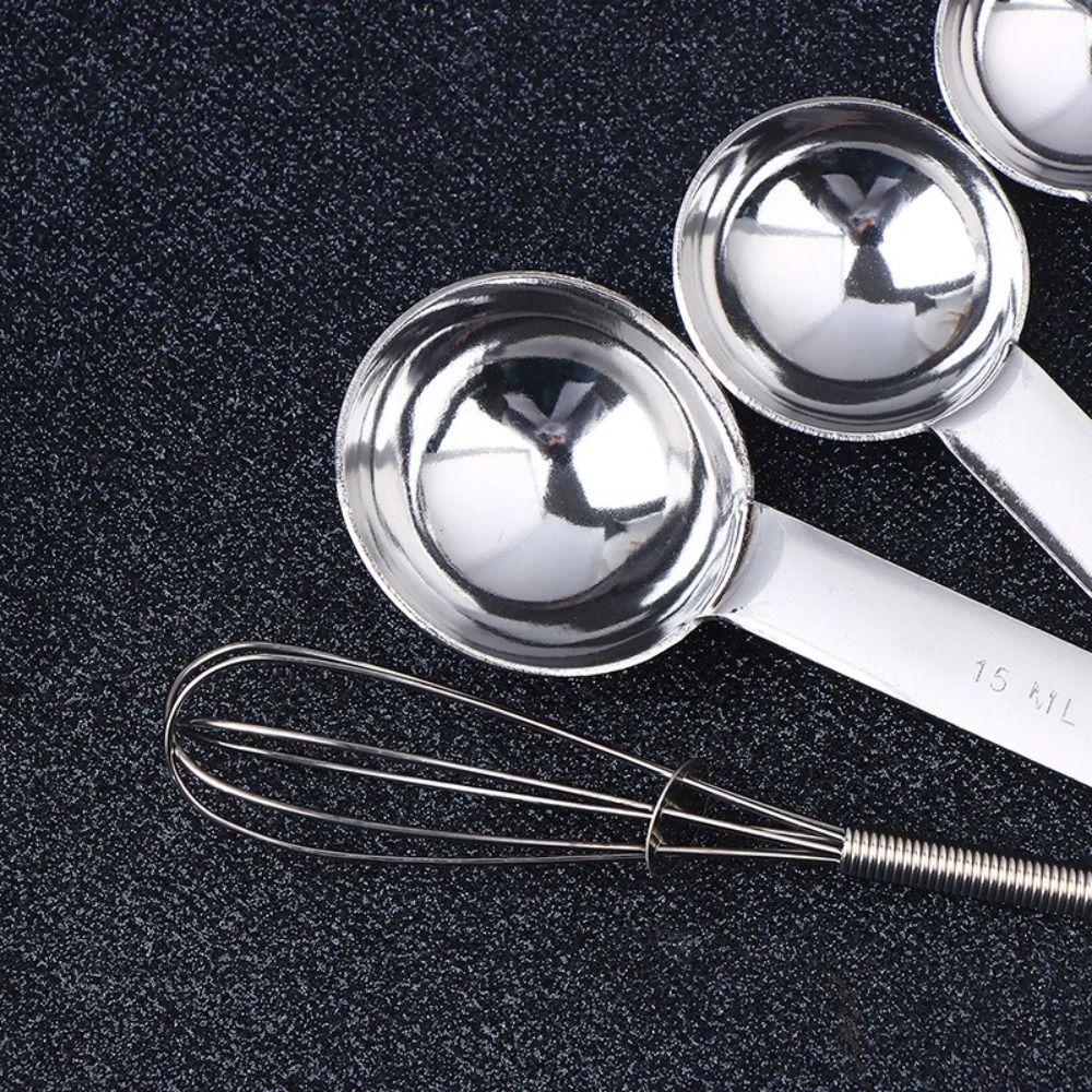 With Scale Measuring Spoon Set Stainless Steel Kitchen Measuring Cup  Seasoning Measuring