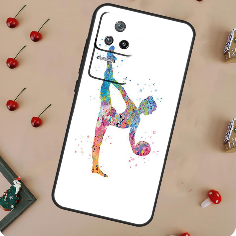 

Gymnastics Watercolor Printing Case For Xiaomi 13T 12T 11T 14 Pro 12 13 Lite POCO X3 X4 X5 X6 Pro F3 F5 M5s M6 Pro Cover POCO X5 Pro