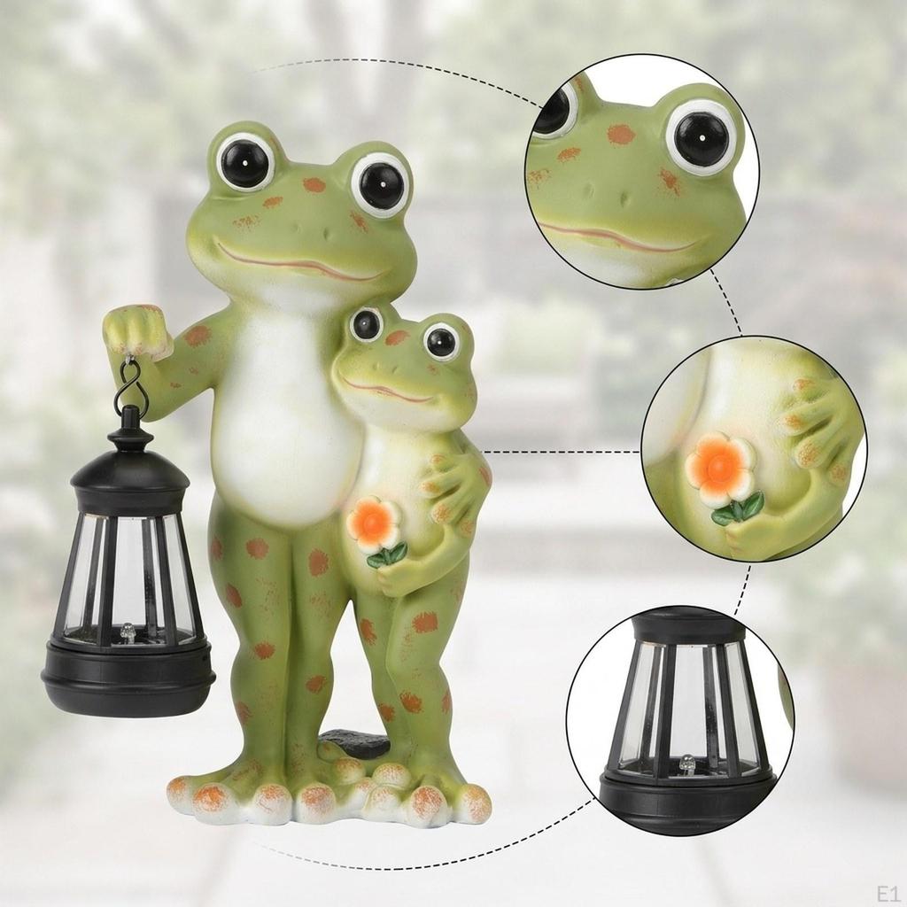 Frog Statue Resin Animal Ornament Luminous Sculpture Outdoor Decoration Original Functional