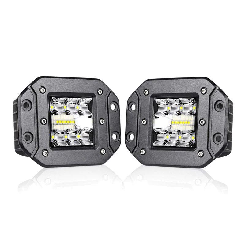 5 Inch Flush Mount LED Work Light Bar for 4x4 Offroad Car Truck Outdoor Auxiliary light LED Headlights Fog Lights 12V 24V