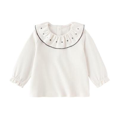 Baby Girls' Pure Cotton Ruffle Collar T-Shirt
