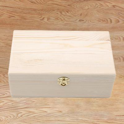 Wooden Box Burr-free Long-lasting Sturdy Unfinished Natural Wood Gift Box Desktop Decor