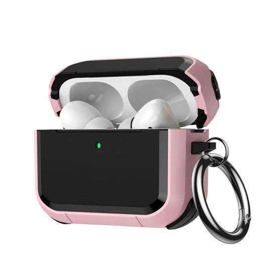 Earphone Case for AirPods Pro 3 Charging Case Portable Shockproof Wireless Earbud Protective Cover Full Coverage Shell Skin with Metal Ring