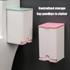 1Pcs Wall Mounted Sanitary Napkin Storage Box Tissue Paper And Cotton Swab Storage Box Multifunctional Flip Cover Box