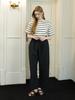 MUSE BY ROSE Bianca Striped Top (White)