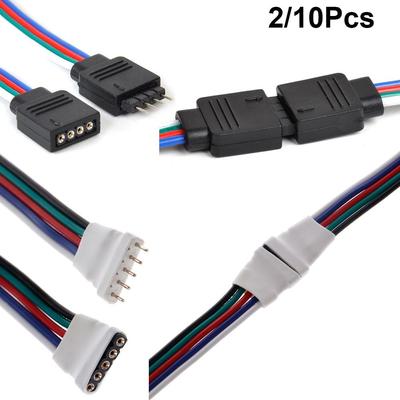 2/10 Pcs Hot LED Strip Light For 3528 5050 Wire  Male Female Connector  Adapter 4 Pin 5 Pin